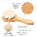 3 Piece Wooden Baby Hair Brush and Comb Set for Newborns & Toddlers in Chic Gift Box - Ultra Soft Natural Goat Hair and Wood Baby Brush Set Prevents Cradle Cap - Perfect Registry Gift (Sage) by TinyTreasures Baby Boutique