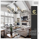Black Living Room Chandelier 12 Light Hight Ceiling Foyer Candle Chandelier Large Dining Room Light Fixture Over Table 44in Metal Modern Chandeliers Hanging Light for Entry Master Bedroom by CozyNest Decor