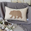 Lumbar Pillow Covers 12x20 Inches Bear Decorative Cotton Linen Throw Lumbar Waist Embroidered Cushions Covers for Couch Sofa Bedroom (Khaki) by CozyNest Decor