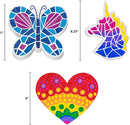 Creative Roots Paint Your Own Stepping Stones Multipack with Butterfly, Unicorn, & Heart, 3 Ceramic Stepping Stones (7 Inch Each), 18 Acrylic Paints, 3 Paintbrushes, Ages 8+ by TinyTreasures Baby Boutique