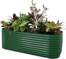 Vego garden 32" Extra Tall Raised Garden Bed Kits, 10 in 1 Modular Raised Planter Box for Vegetables Flowers Fruits Oval Metal Raised Garden Bed- British Green by GreenHaven Gardens