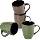 Ceramic Mugs 12oz,Large Ceramic Coffee Cups for Men, Women, Dad, Mom, Modern Coffee Mugs With Handle For Tea,Latte,Cappuccino,Cocoa. (green and brown 4pack) by CozyNest Decor