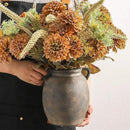 Ceramic Flower Vase 7.6 inch Farmhouse Rustic Vase Decorative Pottery Terracotta Vases for Home Decor Table Mantle Fireplace Living Room Bathroom Wedding Centerpiece (Black) by GreenHaven Gardens
