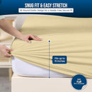 Utopia Bedding Waterproof Mattress Protector Full Size, Premium Terry Mattress Cover 200 GSM, Breathable, Fitted Style with Stretchable Pockets (Beige) by TinyTreasures Baby Boutique