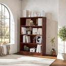 Bookshelf, Open Modern Bookshelf, 4 Shelf Bookcase with Freestanding Display Storage, Wooden Book Shelf for Bedroom, Living Room, Dinning Room, Office, 48 Inch, Brown by CozyNest Decor
