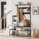IDEALHOUSE Parent-Child Coat Rack Shoe Bench Hall Tree with Bench and Shoe Storage Industrial Coat Tree Entryway Large Organizer with Shoe Rack, Storage Cubbies, Hooks, and Top Shelf by CozyNest Decor