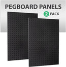 WallPeg 2 Black Pegboard Panels (24"x16" Each) with 36 Assorted Peg Hooks – Heavy-Duty Peg Board Garage Organizer Kit – Patented Flex-Lock Hooks – Made in USA Wall Storage System by GreenHaven Gardens