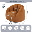 Giant Bean Bag Swivel Chair for Adults - Comfy Plush Round Shell Soft Accent Chair, Oversized Cozy Floor Sofa for Living Room, Bedroom & Game Rooms, Orange by CozyNest Decor