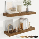 fuqing Floating Shelves for Wall, Bathroom Shelf Wall Mounted for Storage, Shelves with Invisible Bracket for Bedroom, Kitchen, Living Room, Farmhouse Small Book Shelf, 24 Inch Set of 2, Rustic Brown by CozyNest Decor