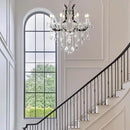 Modern Crystal Chandeliers, Black Chandelier Light Fixtures, 29''Candle Chandeliers for Staircase Hallway Living Room Entryway, 8 Lights by CozyNest Decor