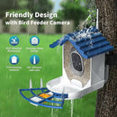 Smart Bird Feeder with Camera Solar Powered & AI Bi rd Identification, 2.4Ghz WiFi Bird feeders for Outdoors, 2K Live Video, Nstant Arrival Alerts - Best Gifts for Bi rd Lovers（Indigo Blue） by CozyNest Decor