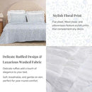 Full Comforter Set - 7 Pieces Ruffle White Bedding Sets, Shabby Chic Farmhouse Bed in a Bag Full with Ruffle Comforter, Floral Sheets, Pillowcases & Shams by CozyNest Decor