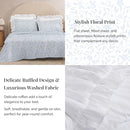 King Comforter Set - 7 Pieces Ruffle White Bedding Sets, Shabby Chic Farmhouse Bed in a Bag King with Ruffle Comforter, Floral Sheets, Pillowcases & Shams by CozyNest Decor
