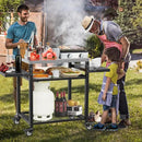 Outdoor Grill Table, Stainless Steel Grill Cart for Blackstone Griddle, Pizza Oven Stand for Onni, Kitchen Cooking Prep Table BBQ Cart for Party, Bar, Camping by CozyNest Decor