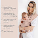 Baby Wrap Carrier - Premium Cotton Baby Carrier Wrap for Newborn to Toddler- Infant Carrier- Baby Holder One Size Fits All with Front Pocket(Beige) by Max&so by TinyTreasures Baby Boutique