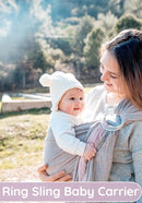Baby Sling Carrier – Breathable 100% Cotton Wrap for Infant Support, Ring Sling Baby Carrier – Adjustable Muslin Fabric, Baby Carrier Newborn to Toddler – Grey Rose Soft Chest Hold for Travel by TinyTreasures Baby Boutique