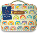 KeepGoing Large Home First Aid Kit for Kids – 270 Pc. for Car, Home, Dorm, & Boat with Latex-Free Bandages – 10 x 7 x 3.5 in. Travel First Aid Kit (Sunny Rainbow) by TinyTreasures Baby Boutique