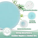 wegreeco Nursing Breast Pads (14 Pack) + Laundry Bag & Travel Storage Bag, 4.7 inch - Washable & Reusable Breastfeeding Nursing Pads (Plain Shape, Light Blue, Large) by TinyTreasures Baby Boutique