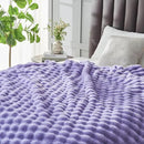 NEWCOSPLAY Faux Fur Throw Blanket Lavender Bubble Blanket Thick Warm Soft for Couch Sofa Bed 550GSM (Lavender, Throw(50"x60")) by CozyNest Decor