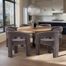 Charcoal Grey Chenille Dining Chairs Set of 2, Modern Barrel Dining Room Chairs Upholstered Accent Chair with Arms and Round Back for Living Room Kitchen Armchair No Assembly Needed by CozyNest Decor