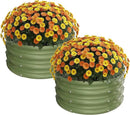 ZXZYHFTY Round Galvanized Raised Garden Bed kit,Green Outdoor Garden Raised Planter Box, Round Large Metal Raised Garden Beds for Vegetable 2 * 2 * 1ft 2 Pcs by GreenHaven Gardens