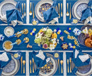 Solino Home Linen Indigo Blue Table Runner 132 Inches Long - 100% Pure Linen Extra Long Table Runner 14 x 132 Inch for Fall, Autumn - Classic Hemstitch by CozyNest Decor