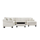 Contemporary U - Shaped Sectional Sofa With Movable Storage Ottoman by HouseOfZazla