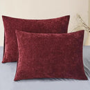 CaliTime Throw Pillow Covers Decorative 20 X 26 Inches Pack of 2 Cozy Chenille Standard Pillow Shams Cases for Couch Sofa Bed Living Room Home Burgundy by CozyNest Decor