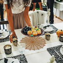 Sfcddtlg 6 Pcs Halloween Spider Web Placemats- 15"" Heat Insulation Halloween Placemats Spider Web Table Mats- Hollow Out Spiderweb Coasters Placemat for Dining Table Halloween Decoration (Brown) by CozyNest Decor