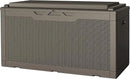 JUMMICO 100 Gallon Resin Deck Box with Cushion, Waterproof Outdoor Storage Box with Lockable Lid for Garden Tools, Patio Cushions (Light Brown) by CozyNest Decor