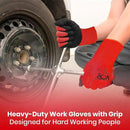 10 OR 20 Pairs Work Gloves–Heavy Duty Rubber Coated Safety Work Gloves–Multipurpose Gloves by GreenHaven Gardens