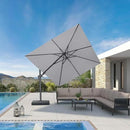 PURPLE LEAF 9' X 12' Left-right Tilting Outdoor Patio Umbrella Swivel Offset Cantilever Heavy Duty Rectangle Aluminum Umbrella with UV Resistant for Deck Pool Patio Backyard, Pebble Grey by GreenHaven Gardens