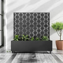 Casaphoria Metal Raised Garden Bed with Trellis and Wheels, 47"x47"x16" Planter Box for Climbing Plants, Vegetables & Vines, Features Drainage Holes and Privacy Screen (Black-Brick) by GreenHaven Gardens