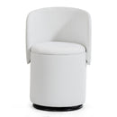 Barrel Chair With Built In Storage, 360° Swivel - Beige by HouseOfZazla