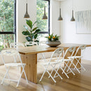 Folding Chairs, Stackable & Waterproof (Set of 4) - White by HouseOfZazla