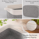 OIAHOMY 3 Pack Storage Baskets for Organizing, Woven Cotton Rope Basket for Shelves, Closet Organizer Bins with Handles, Rectangle Toy Organization, 13.78''×9.84''×5.5'', Grey & White by TinyTreasures Baby Boutique