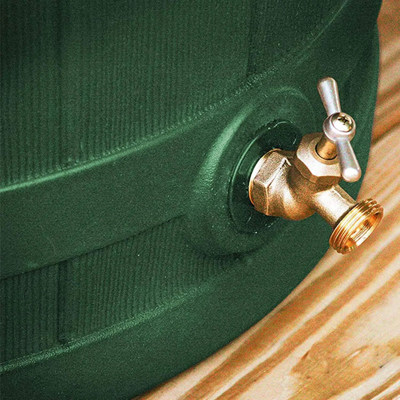 Good Ideas Rain Wizard Water Storage Collection Barrel with Brass Spigot, Safety Screen, and 50 Gallon Capacity, Green (3 Pack), photo 5 of 6