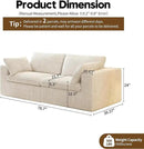 78.74" LoveSeat Cloud Sofa,Modular Sectional Couch,Modern Deep Seat Upholstered Couches with Plush Corduroy Fabric for Living Room Furniture,Bedroom and Apartment,No Assembly Required,White by CozyNest Decor