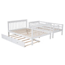 Bunk Bed With Twin Size Trundle, Storage And Guard Rail For Bedroom by HouseOfZazla