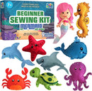 MOMOTOYS Mermaid & Sea Life Beginner Sewing Kit for Kids Ages 7+ – Includes 9 Kids Sewing Projects w/Tools & Art Supplies – DIY Felt Crafts – Girls & Boys Gifts for 7, 8, 9, 10, 11, 12 Year Old by TinyTreasures Baby Boutique