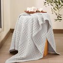 PHF 100% Cotton Waffle Weave Throw Blanket, Soft Lightweight Breathable Cozy Summer Throws for Couch Bed Sofa, Luxury Aesthetic Woven Blanket for Home Decor & Office, 50"x60", Light Grey by CozyNest Decor