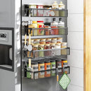 Magnetic Spice Rack for Refrigerator, 4 Pack Magnetic Shelf, Fridge Magnet Organizer with Moveable 8 Hooks, Magnetic Fridge Shelf for Kitchen Organization and Storage (4 Pack) by CozyNest Decor