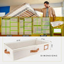 HOMELUX THEORY 2pc Under Bed Storage Containers, Bedroom Under the Bed Drawer Storage Organizer with Bins and Lids, Large Underbed Clothes Storage Box Ideal for Blanket, Fabric, & Shoes (Ivory) by CozyNest Decor