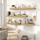 Heimlove 36 Inch Floating Shelves for Wall,10 Inch Deep Wood Shelves with Invisible Brackets,Wall Mounted Storage & Display Shelves for Bedroom,Living Room,Kitchen,Office,Oak Color by CozyNest Decor