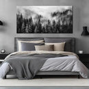 Large Pictures for Living Room Foggy Forest Canvas Wall Art for Bedroom Black Home Office Wall Decor 29 x 59 Inch by CozyNest Decor