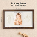 Baby Hand and Footprint Kit - Clay Handprint Keepsake Frame, Newborn Nursery Picture Frame, Personalized New Mom Gifts for Baby Shower & Registry (Dark Walnut) by TinyTreasures Baby Boutique