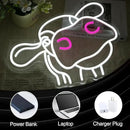 Cow Neon Sign Dimmable Tilted Cow Head LED Light Sign for Wall Decor USB Powered Funny Animal Neon Light for Farmhouse Bedroom Living Room Cafe Home Party Bar Animal Lovers (16.5 * 12.6 In) by CozyNest Decor