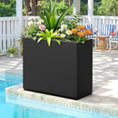 FENCY Metal Planter Box, Large Rectangular Planters for Outdoor Plants, Outdoor Tall Planters with Drainage Holes, Black Metal Planters (30" L x 12" W x 24" H) by CozyNest Decor