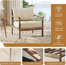 Giantex Mid Century Modern Accent Chair, Wooden Arm Chair w/Solid Wood Frame, Removable Seat Cushion & Pillow, Vintage Comfy Reading Chair for Living Room, Bedroom, Study by CozyNest Decor