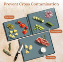 SMIRLY Plastic Cutting Board Set 3 Pieces, Non-Slip Dishwasher Safe Chopping Boards for Kitchen, Blue by CozyNest Decor